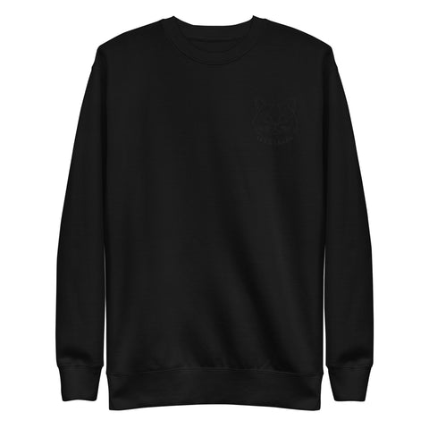 Let's Learn - Tiger - Unisex Premium Sweatshirt - Black on Black